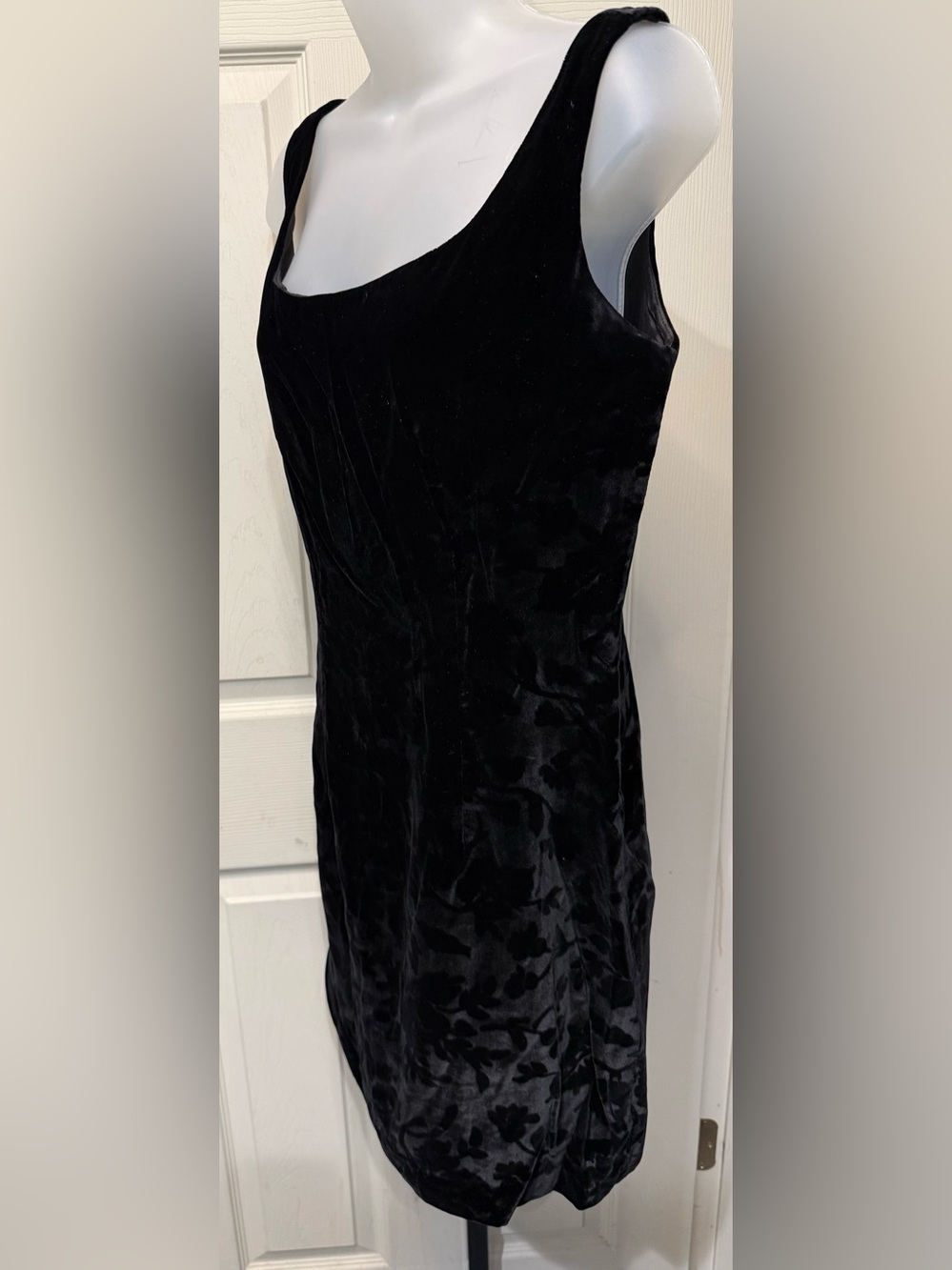 Cynthia Rowley Black Velvet Midi Tank Dress